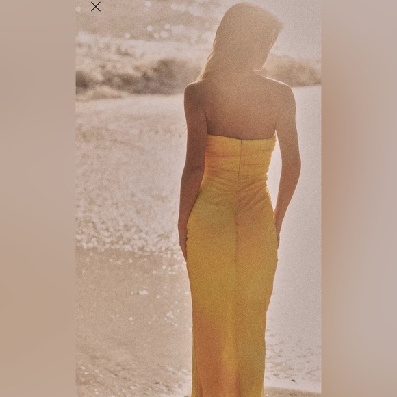 Zara PRINTED TULLE STRAPLESS DRESS - Picture 3 of 6